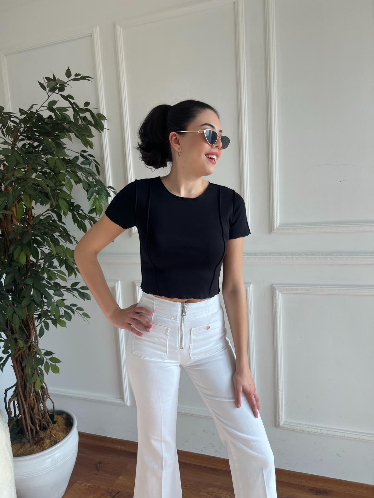 Kısa Kol Tshirt 16169 Siyah