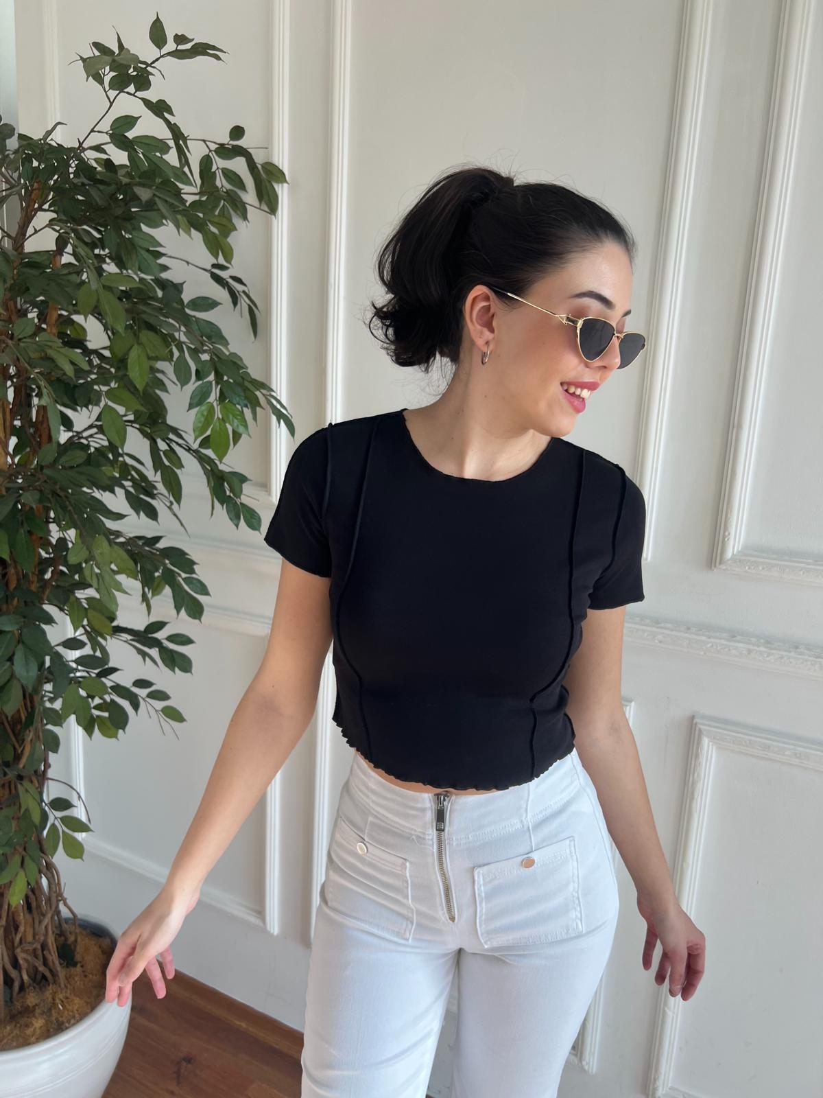 Kısa Kol Tshirt 16169 Siyah