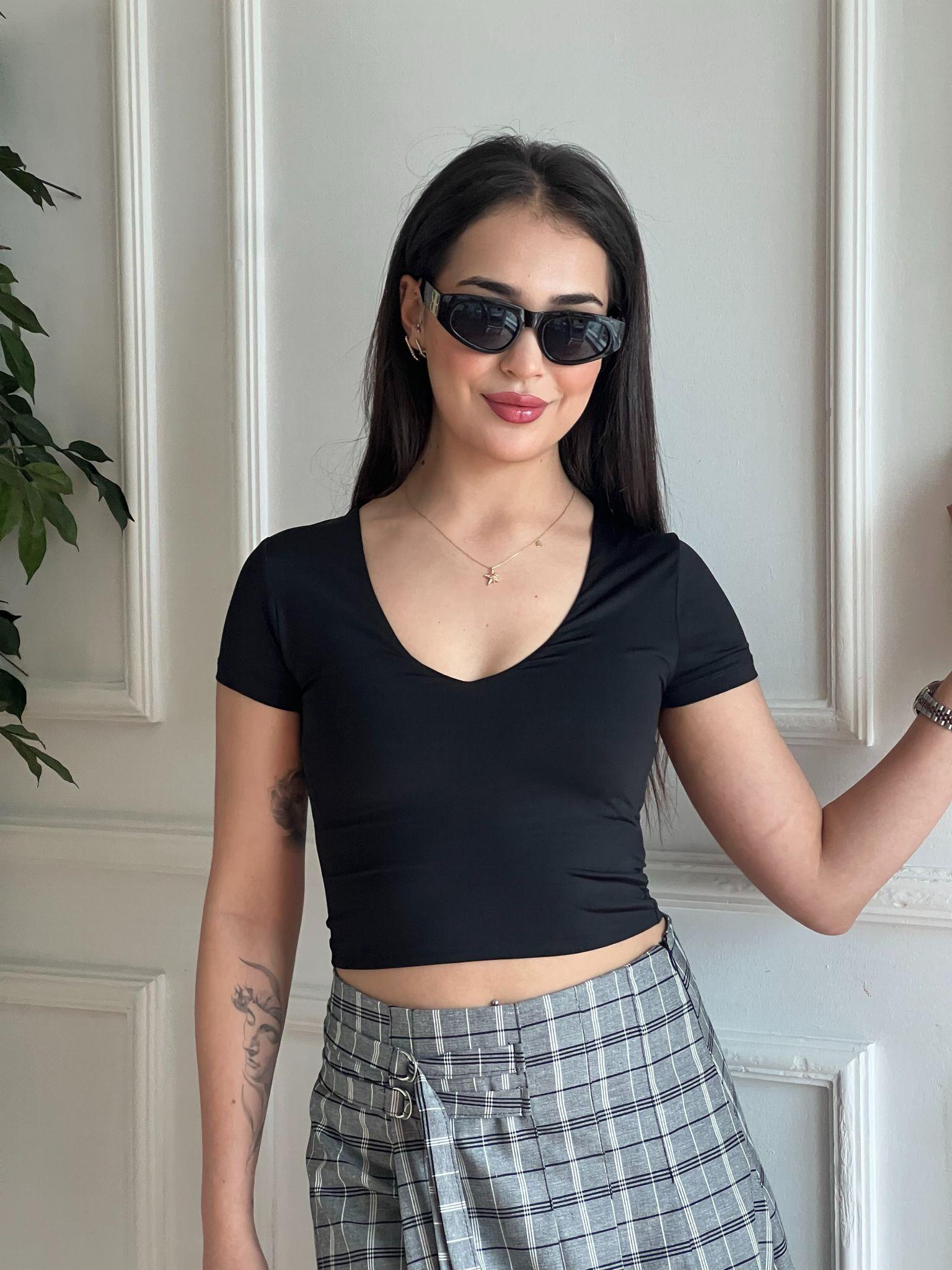 Kısa Kol Tshirt 16636 Siyah