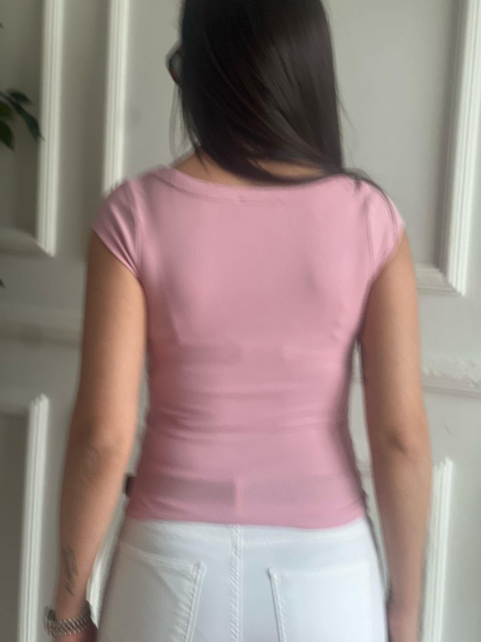 Kısa Kol Tshirt 16695 Pudra