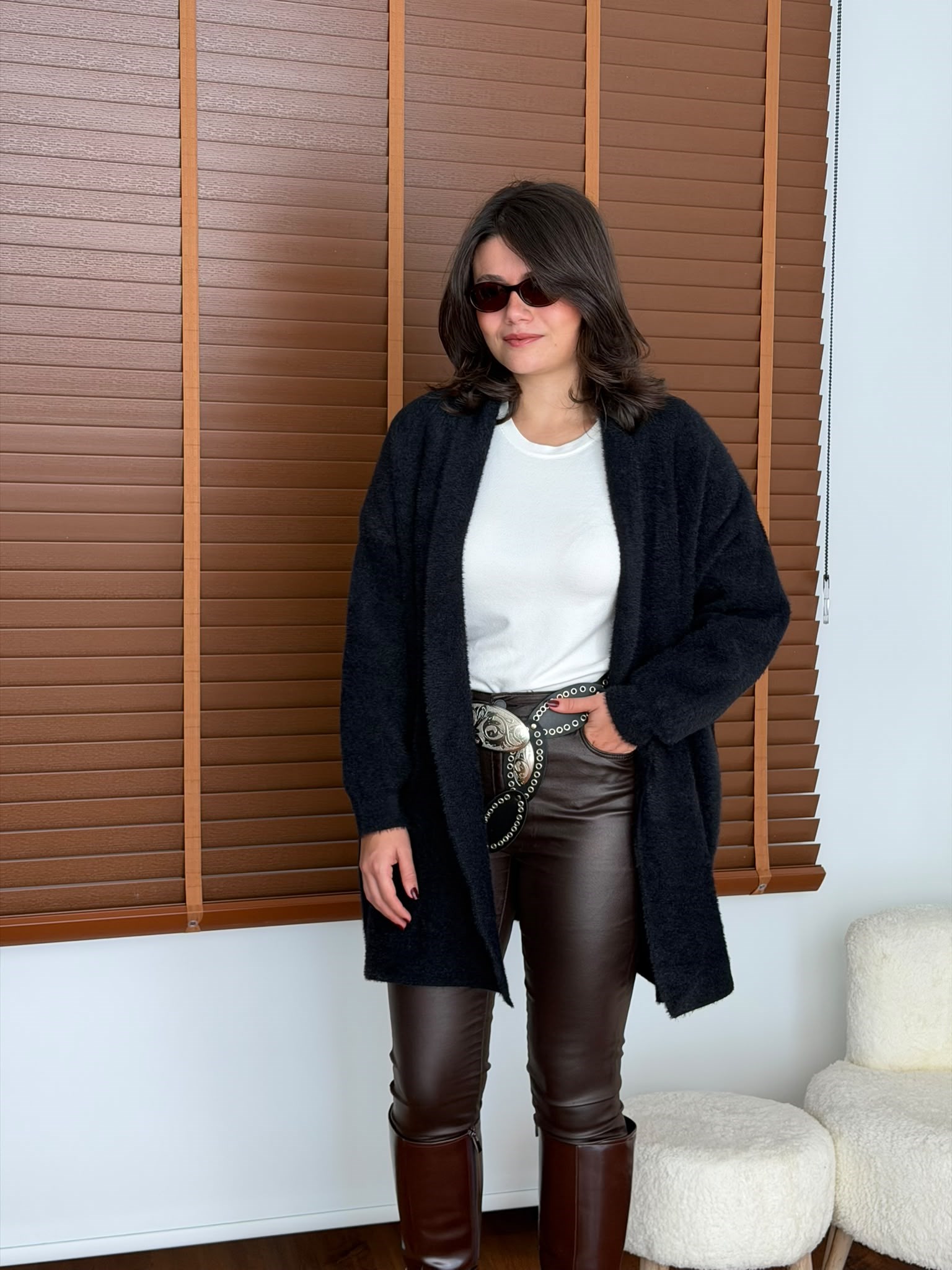 Kısa Yumoş Hırka 4602 Siyah