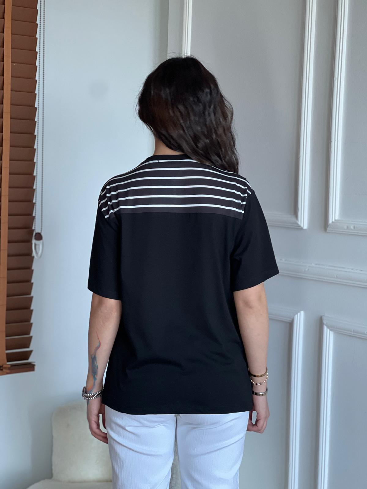 Kol Detaylı Tshirt 22965 Siyah