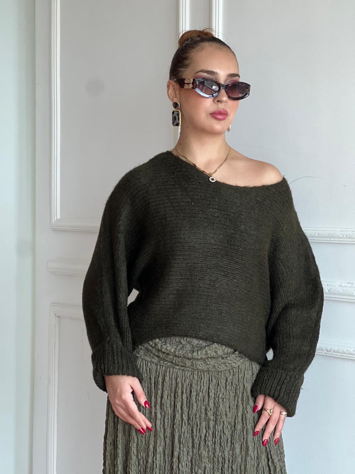 Kolları Katlamalı Kazak 4338 Haki