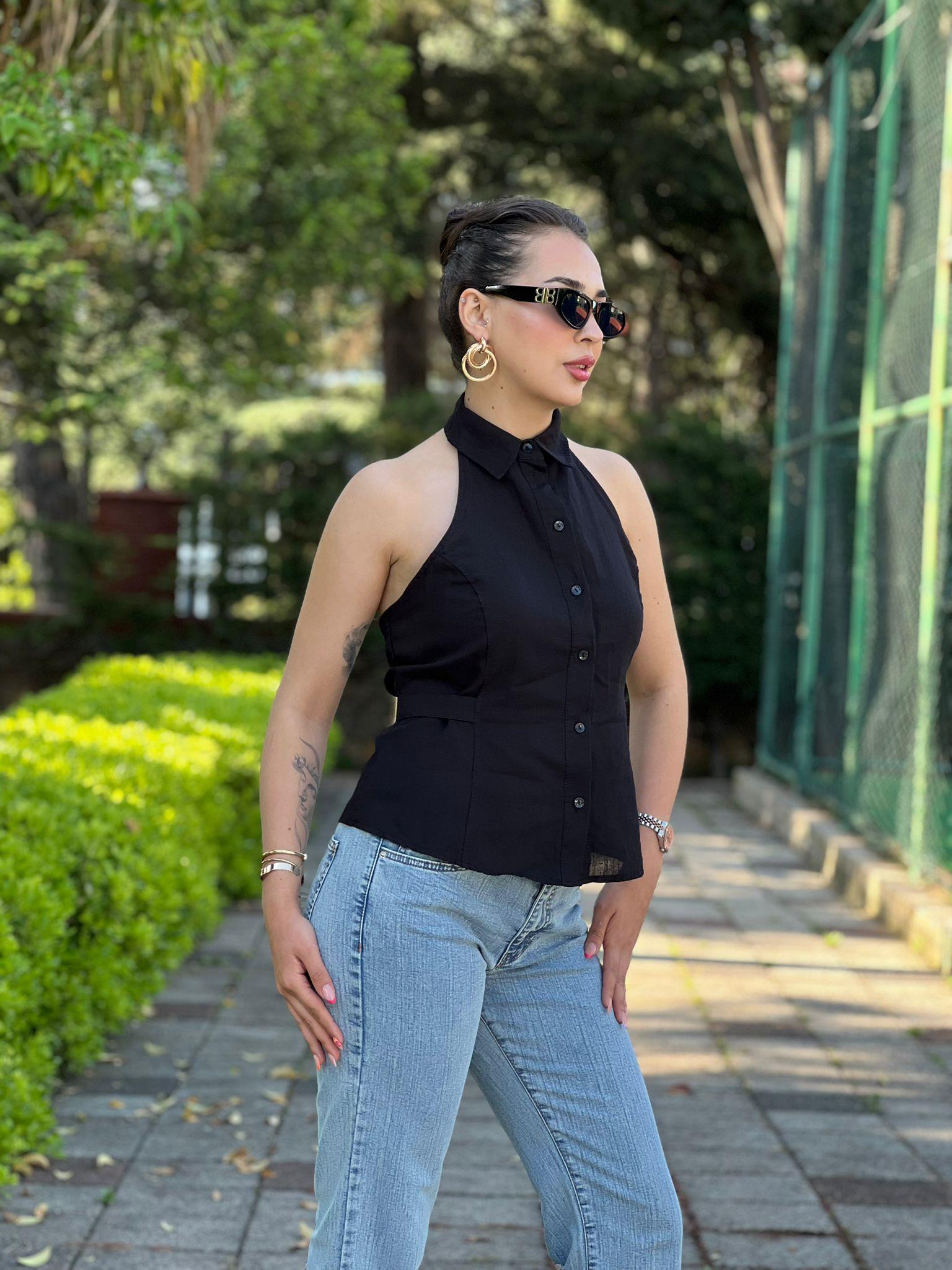 Kolsuz Kemerli Gömlek 2416458 Siyah