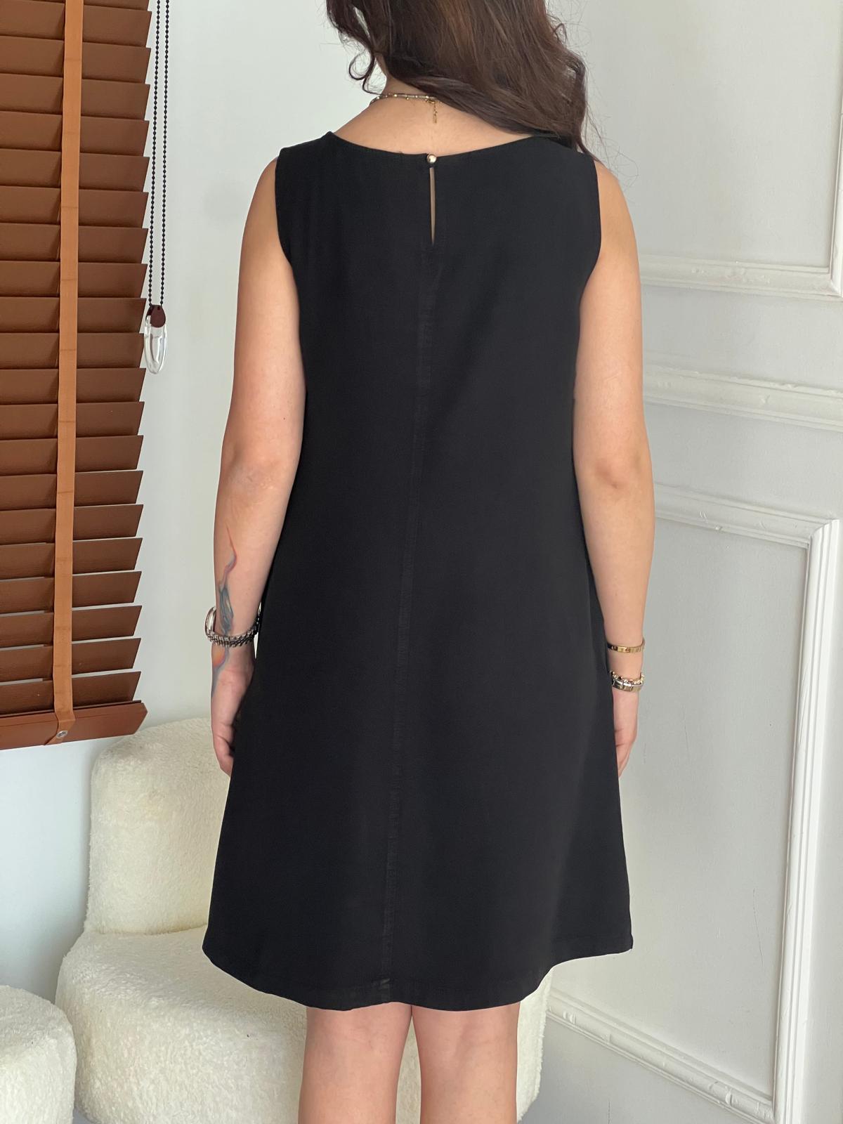 Kolsuz Tensel Elbise 8036 Siyah