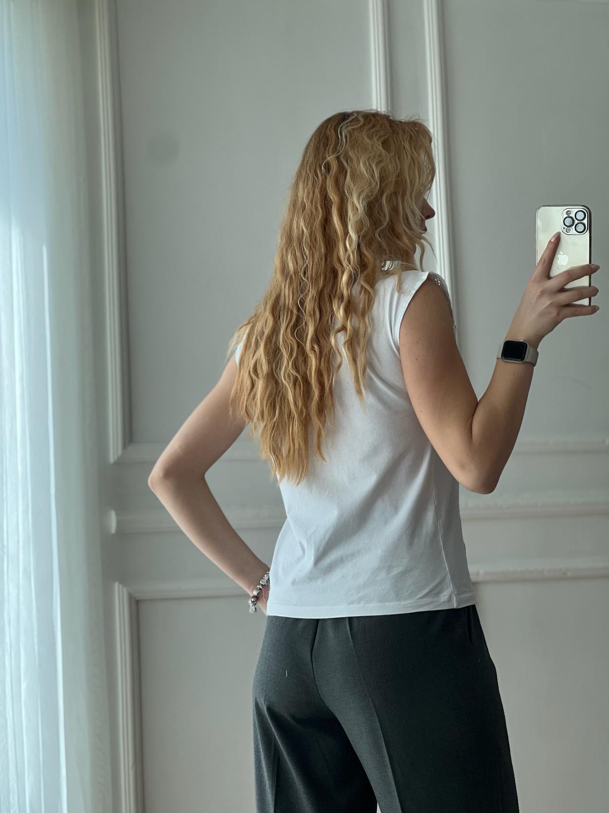 Kolu Nakışlı Tshirt 4709 Beyaz