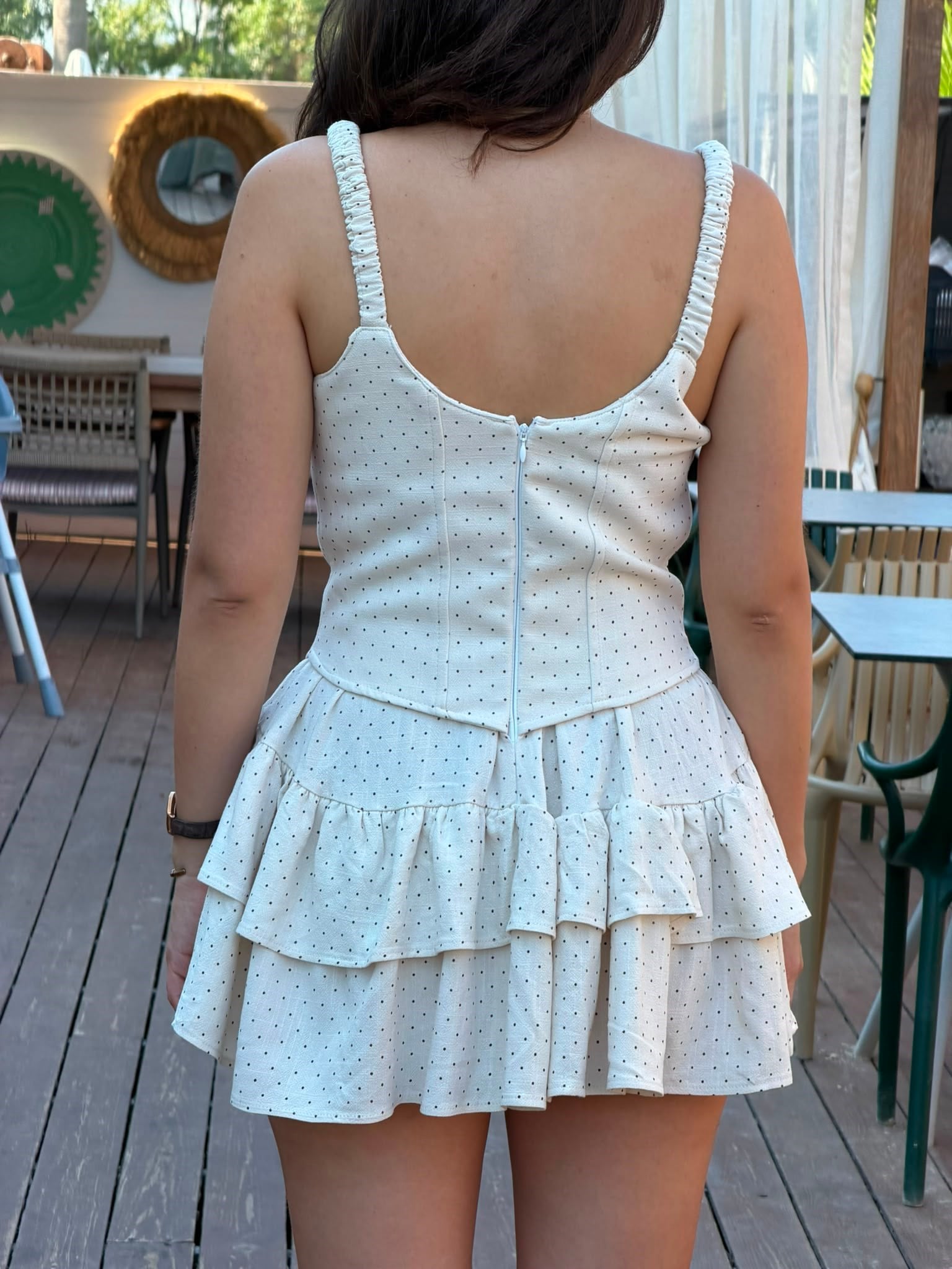Korsajlı Elbise 8089 Bej
