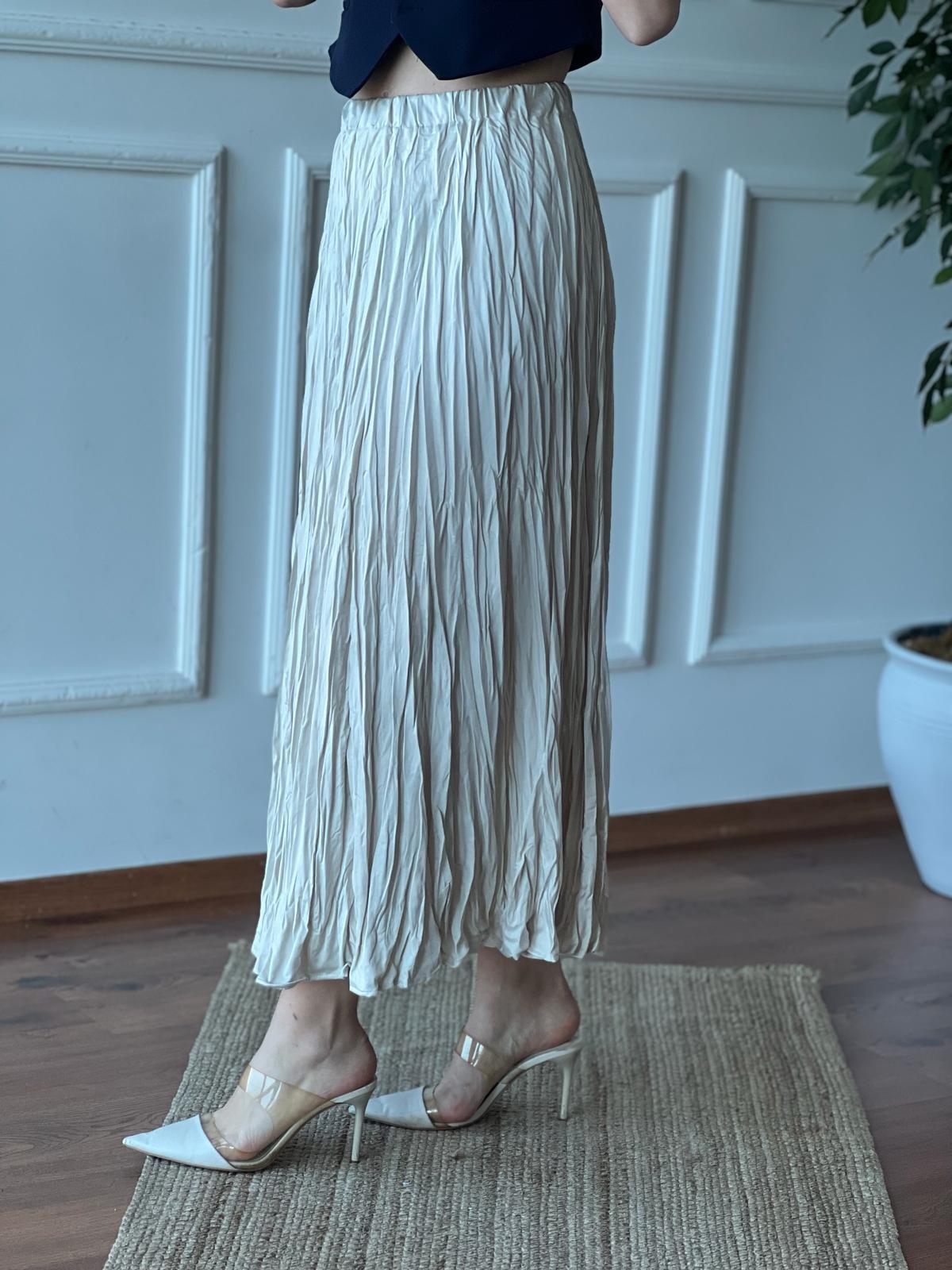 Kraşlı Etek 5242 Bej