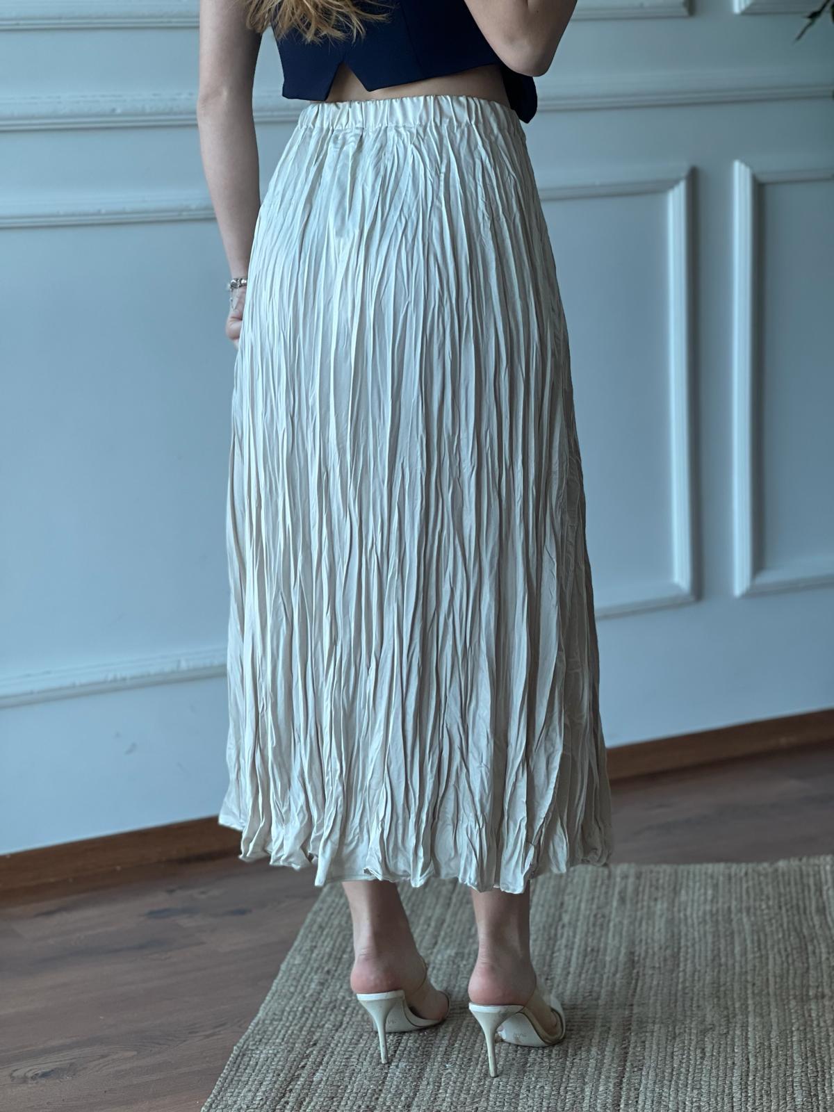 Kraşlı Etek 5242 Bej