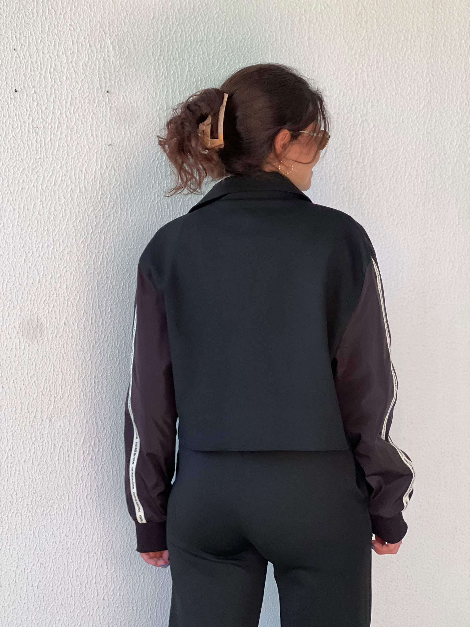 Kumaş Garnili Kısa Ceket 10082 Siyah