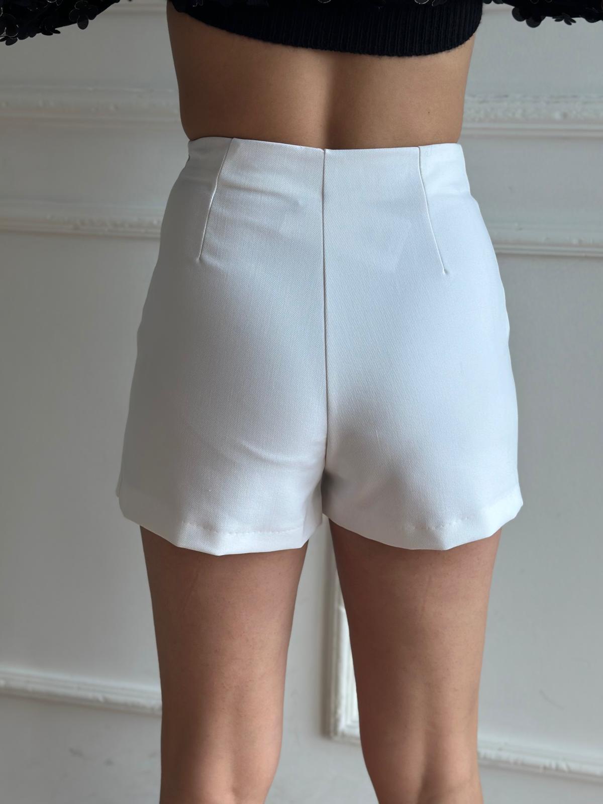 Kumaş Şort 4752 Beyaz