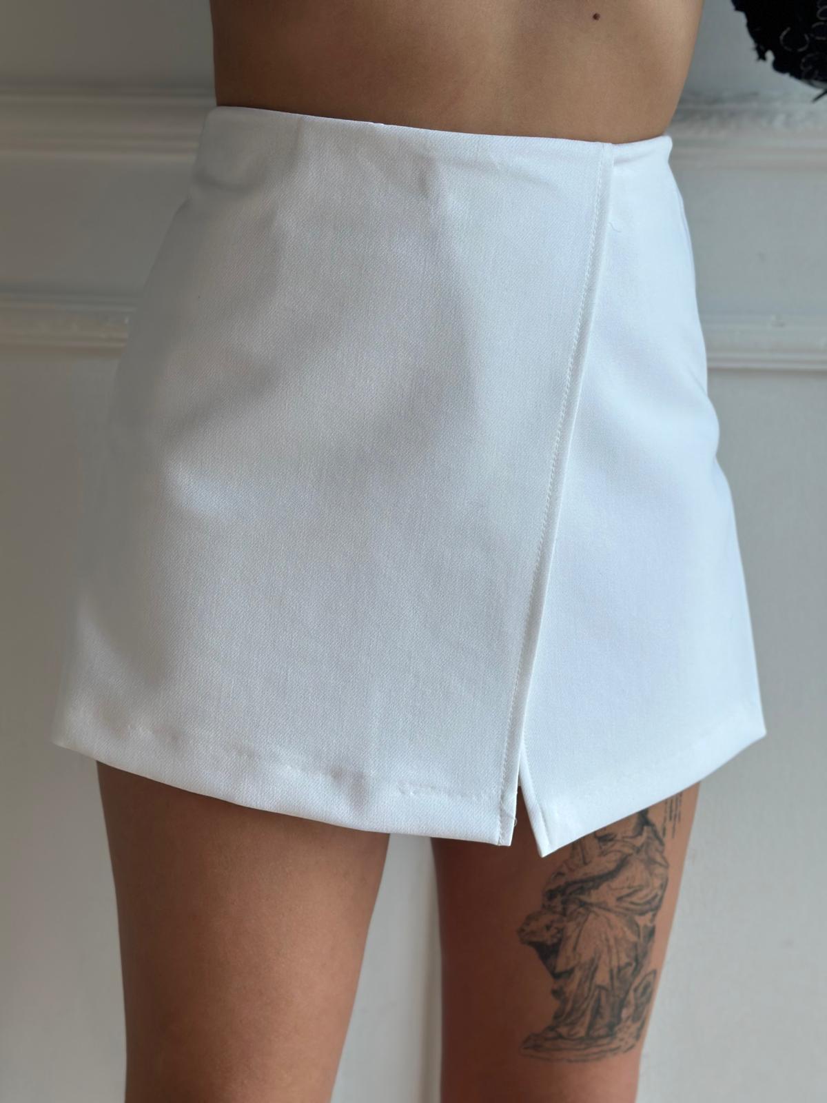 Kumaş Şort 4752 Beyaz