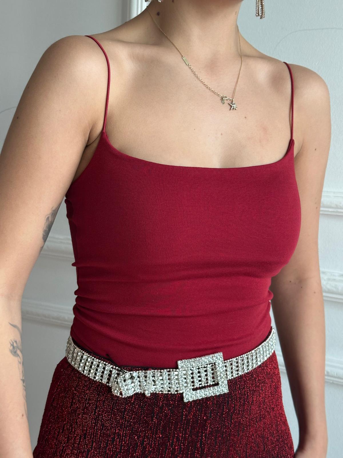 Lastik Askılı Atlet 4829 Bordo