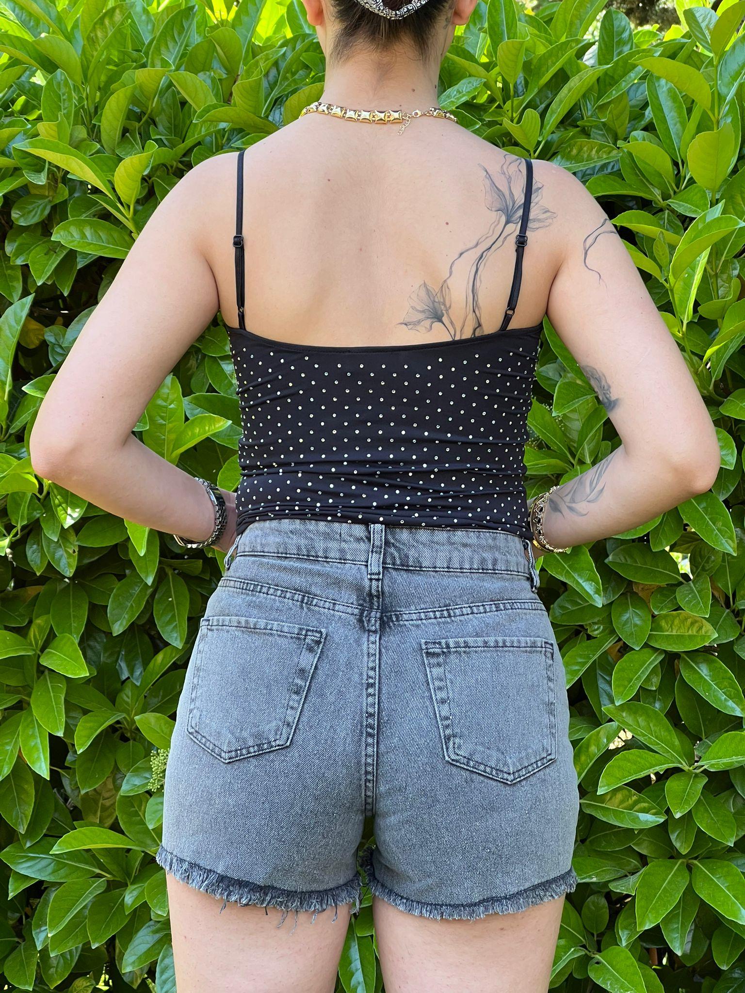 Lazer Mom Şort 8007 Füme