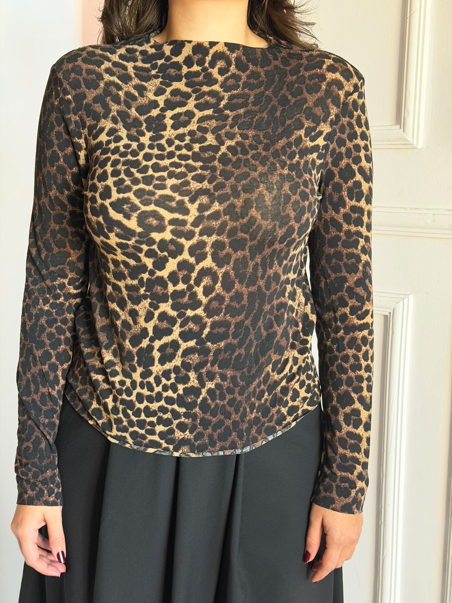 Leopar Desen Bluz 2619141 Kahverengi