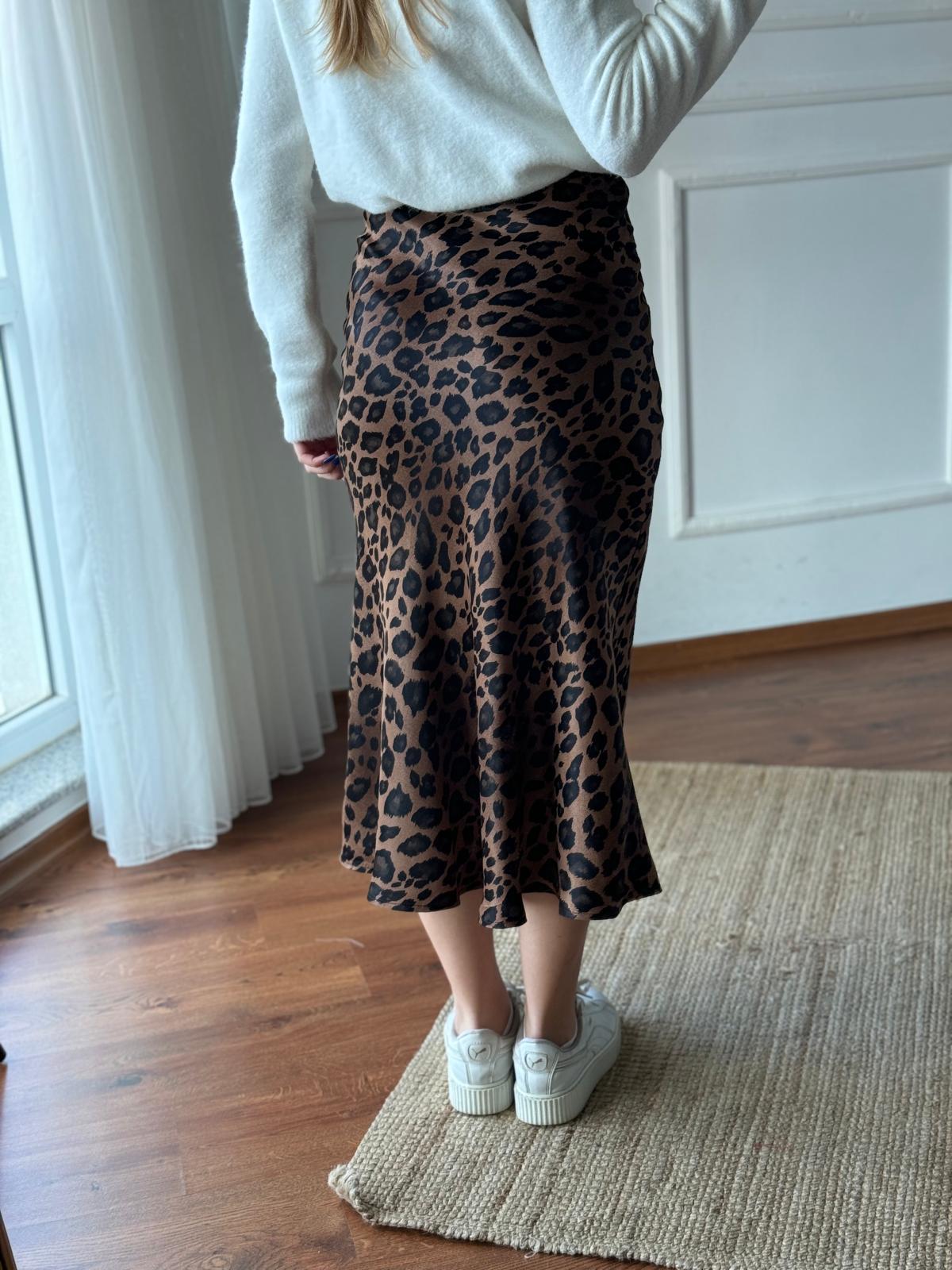 Leopar Desen Saten Etek 24271 Kahverengi