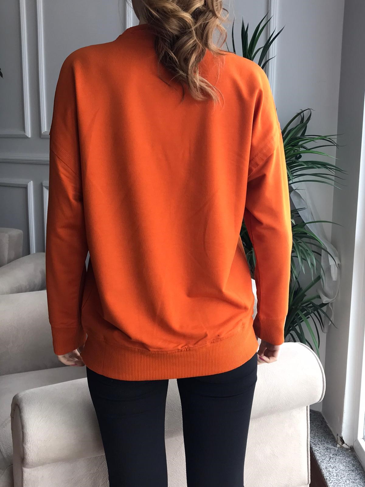 Mariquita Baskılı Sweat Turuncu