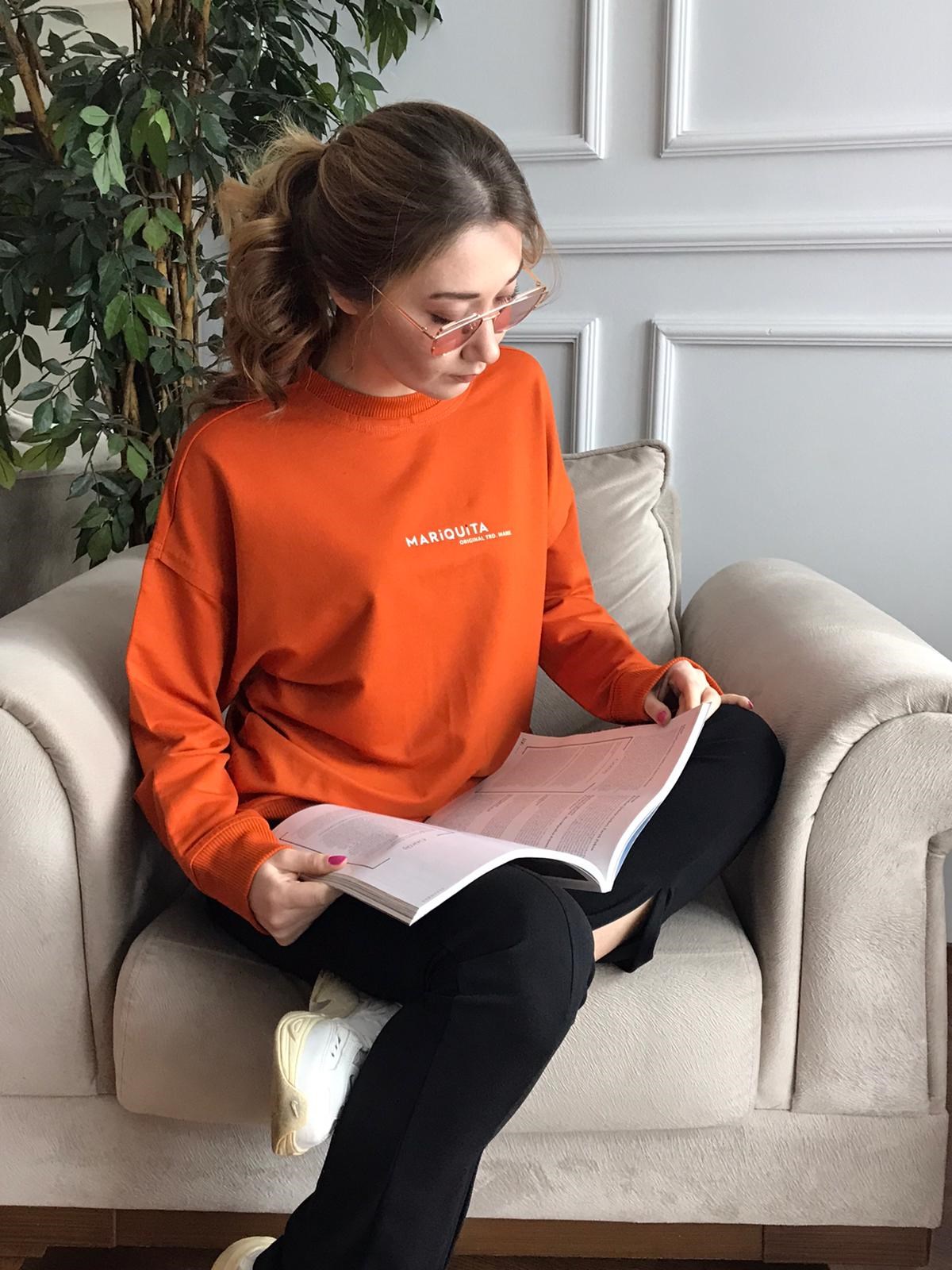 Mariquita Baskılı Sweat Turuncu
