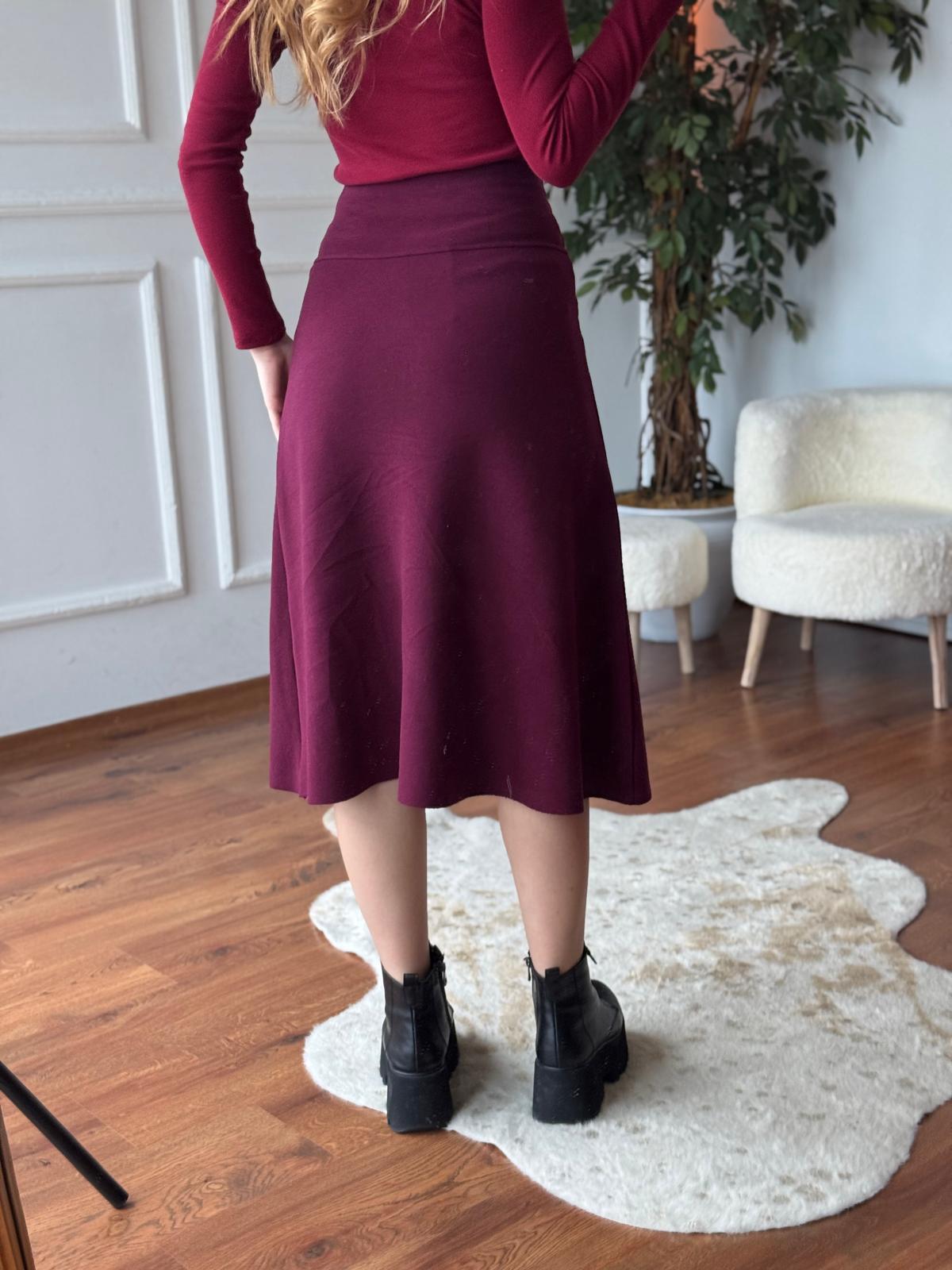 Midi Boy Triko Etek 16467 Bordo