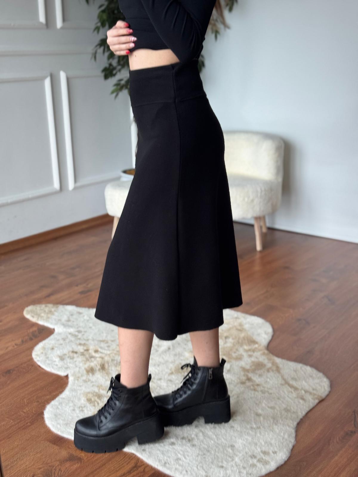 Midi Boy Triko Etek 16467 Siyah