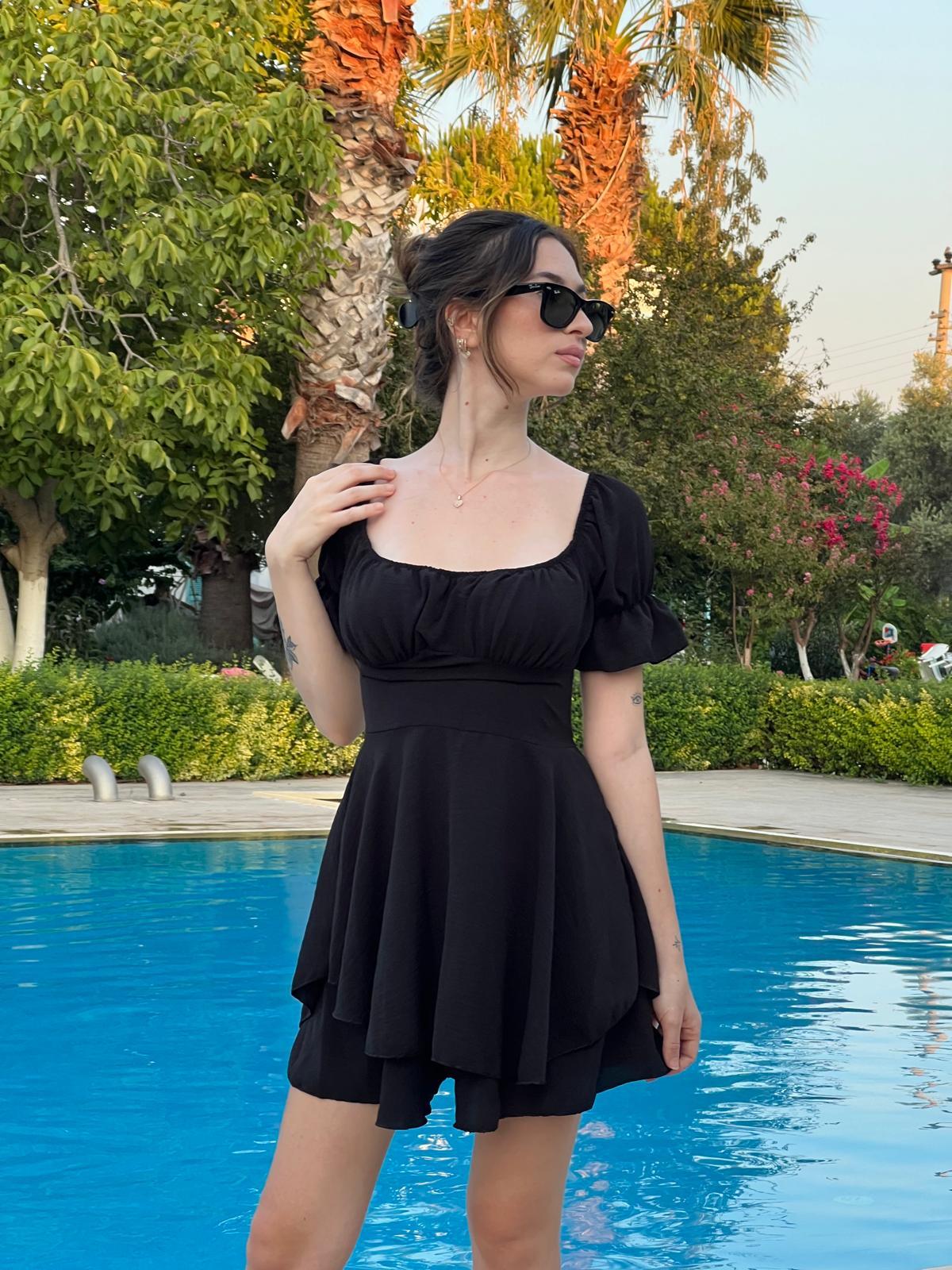 Mini Elbise 3632 Siyah