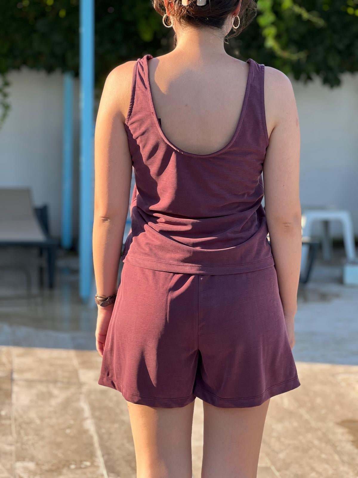 Modal Atlet Şort Takım 7248 Bordo
