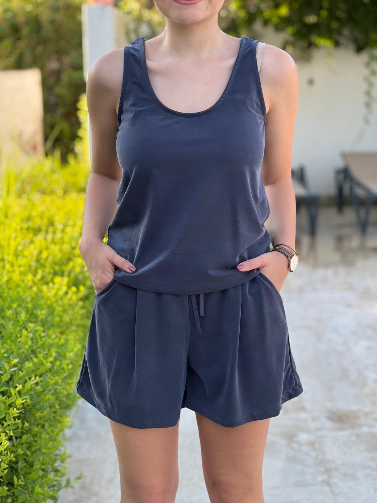 Modal Atlet Şort Takım 7248 Lacivert