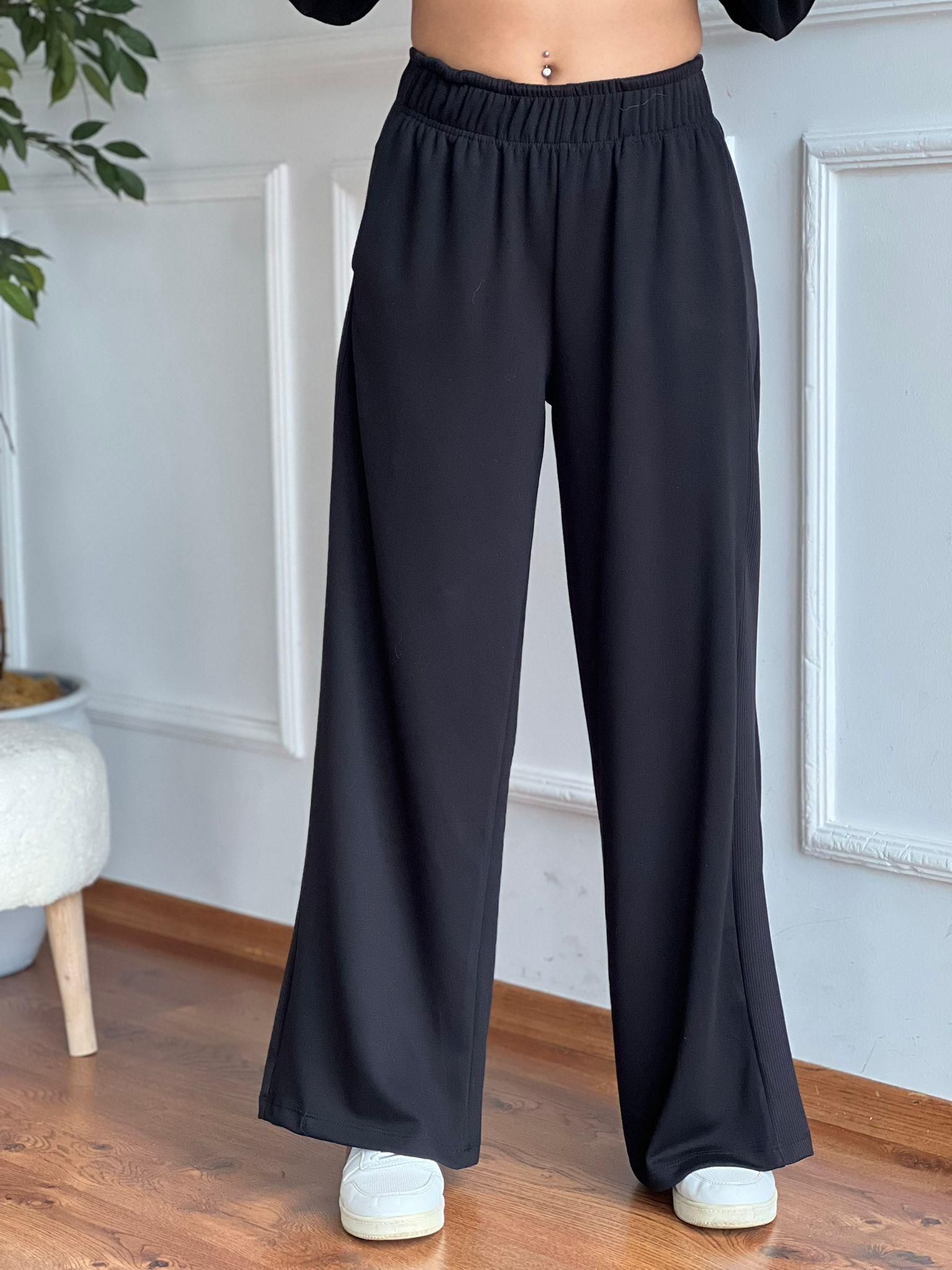 Modal Kumaş Palazzo Eşofman 10257 Siyah