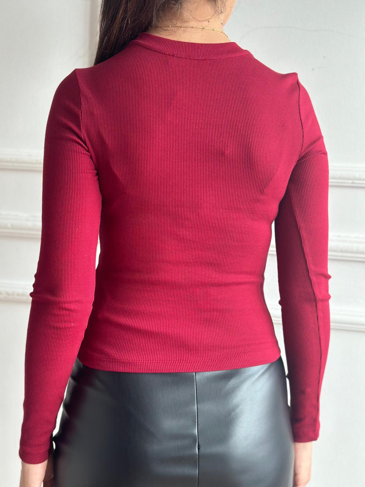 Önü Açık Bluz 4438 Bordo