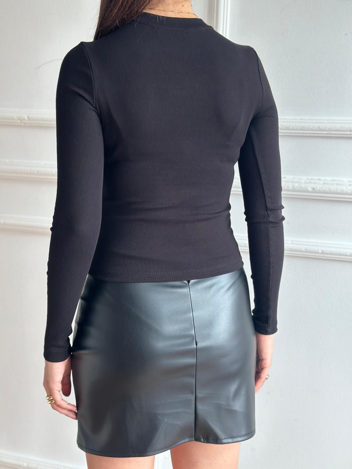 Önü Açık Bluz 4438 Siyah