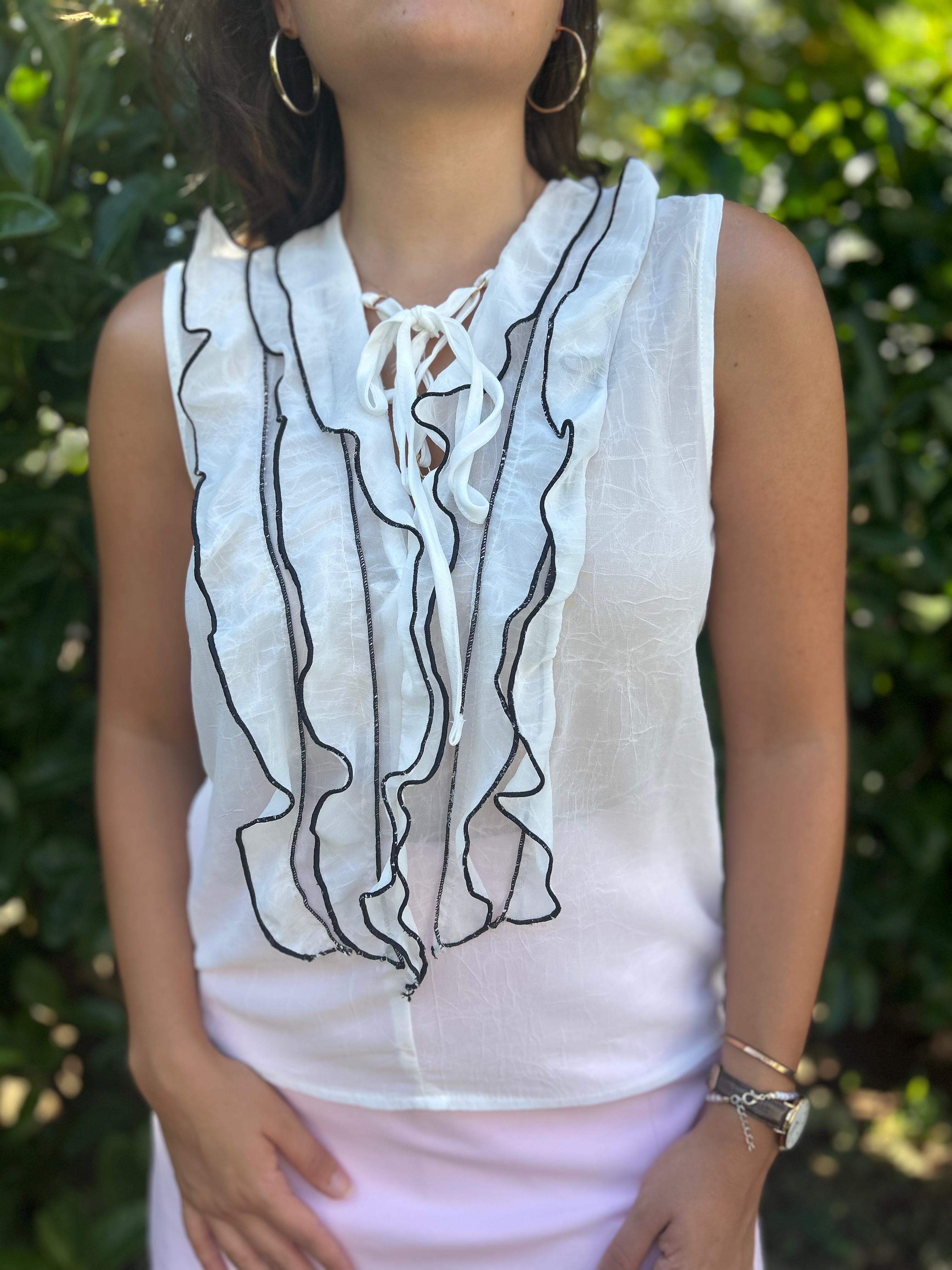 Önü Fırfırlı Bluz 2517377 Beyaz