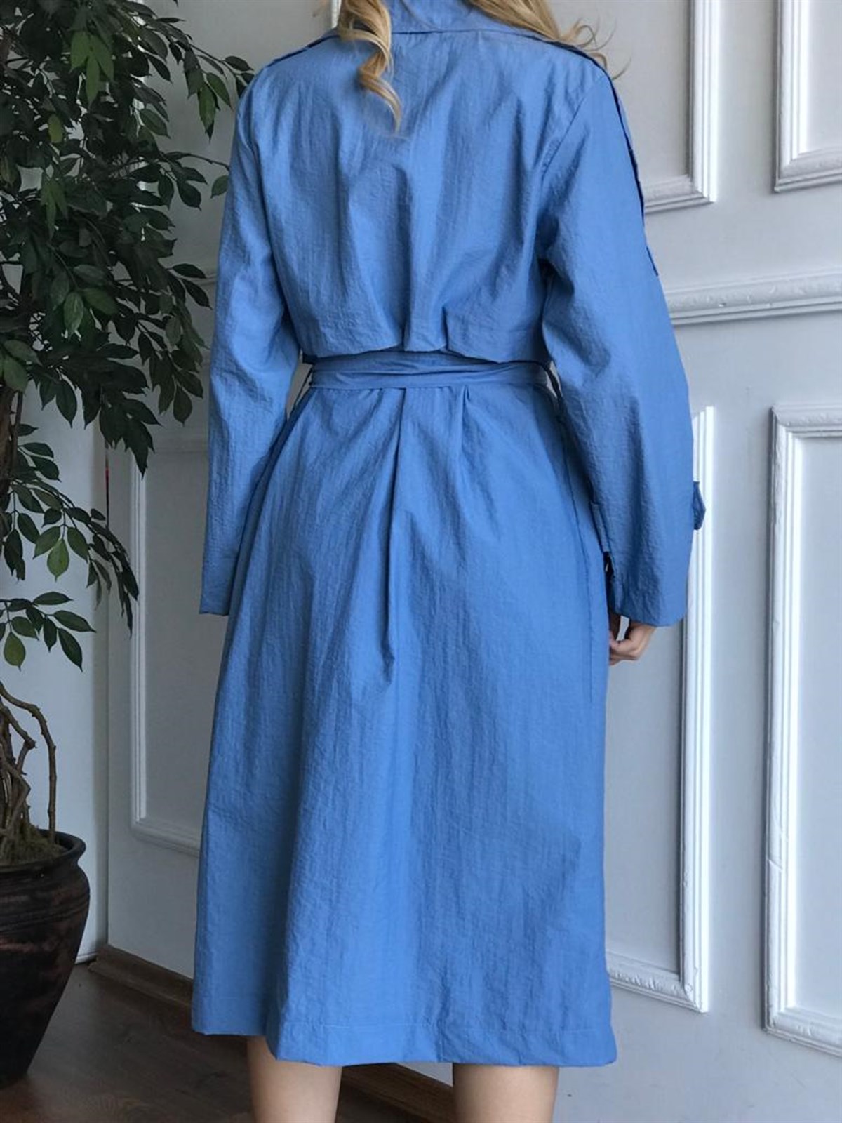 Oversize Trençkot 6622 Mavi