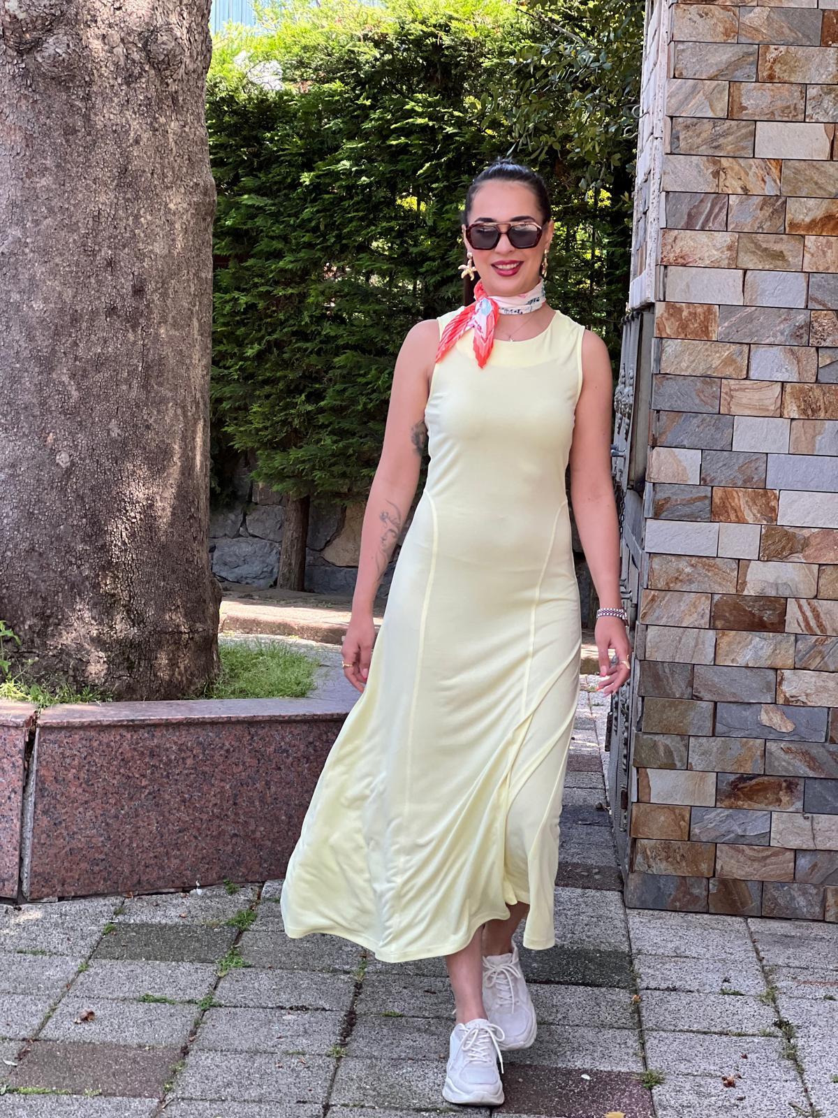 Oysho Kumaş Elbise 16755 Sarı