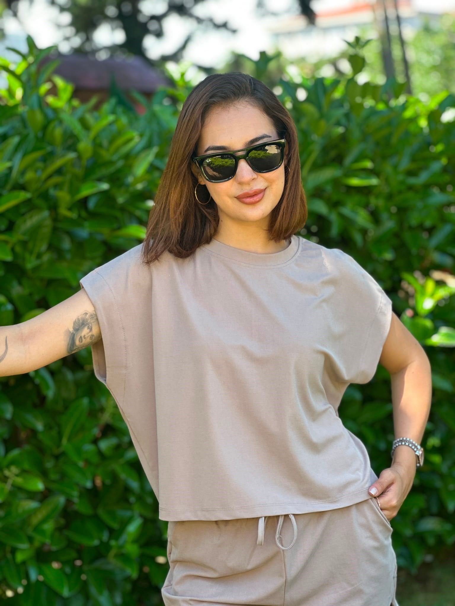 Oysho Şort Tshirt Takım 257247 Vizon