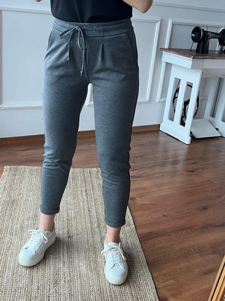 Paçası Katlı Bağcıklı Eşofman 1009 Antrasit