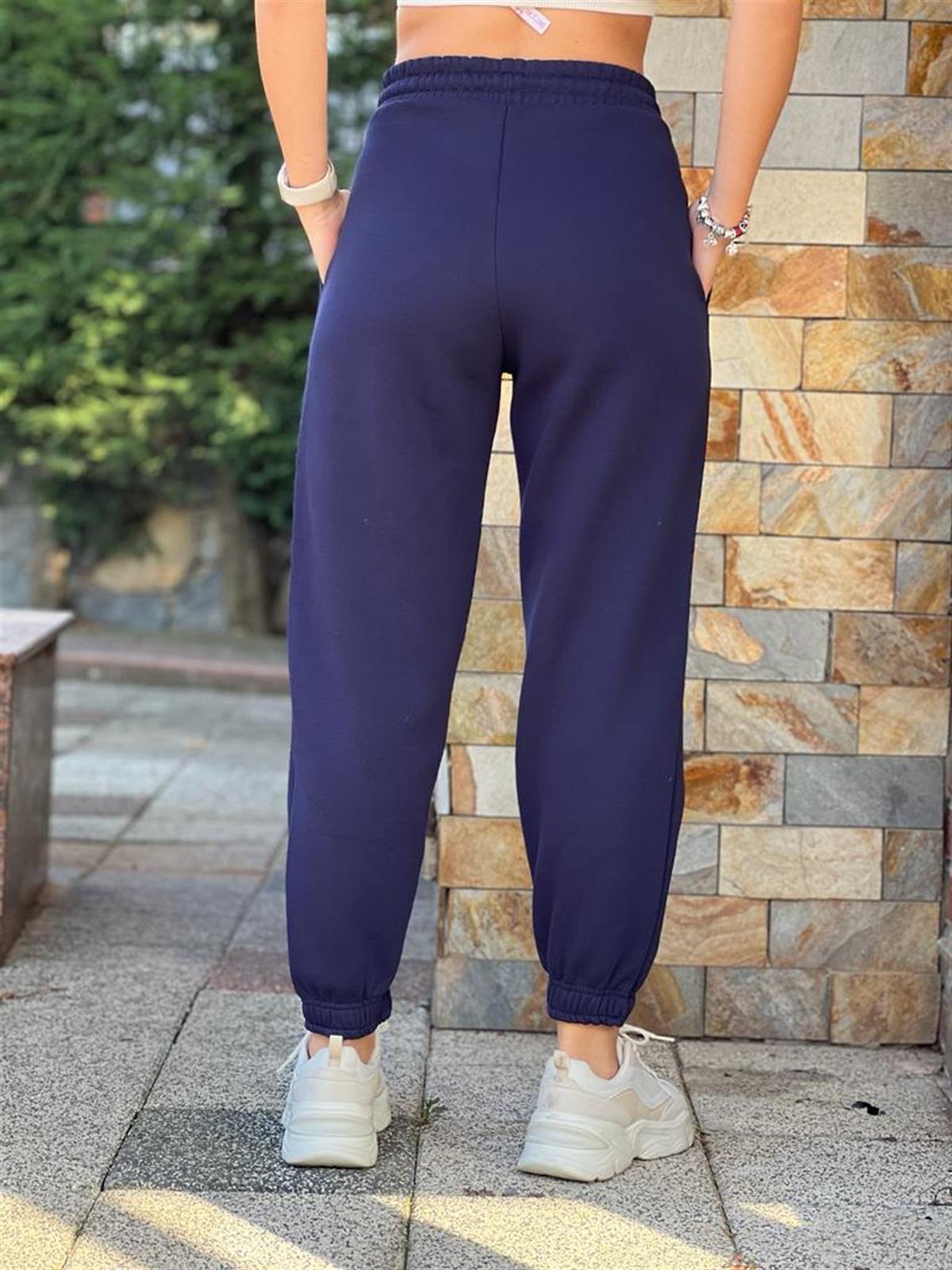 Paçası Lastikli 3 İplik Eşofman 7934 Lacivert