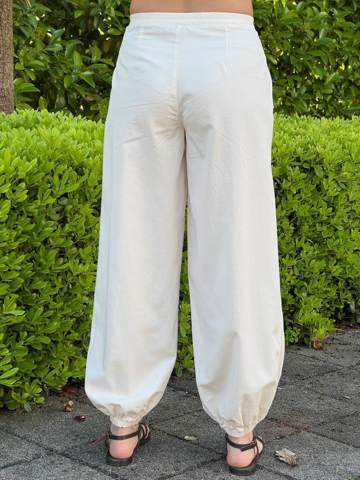Paçası Lastikli Pantolon 5586 Taş