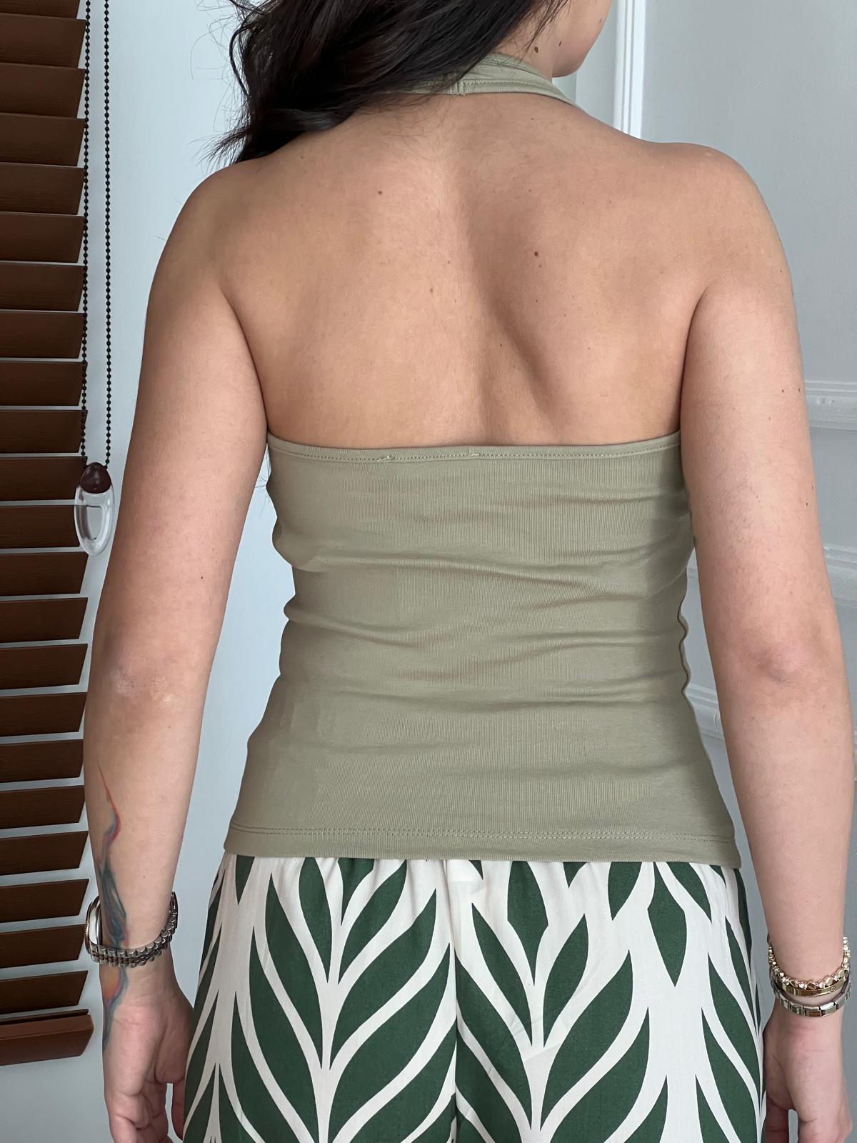 Pamuklu Halter Top 26-2275 Adaçayı