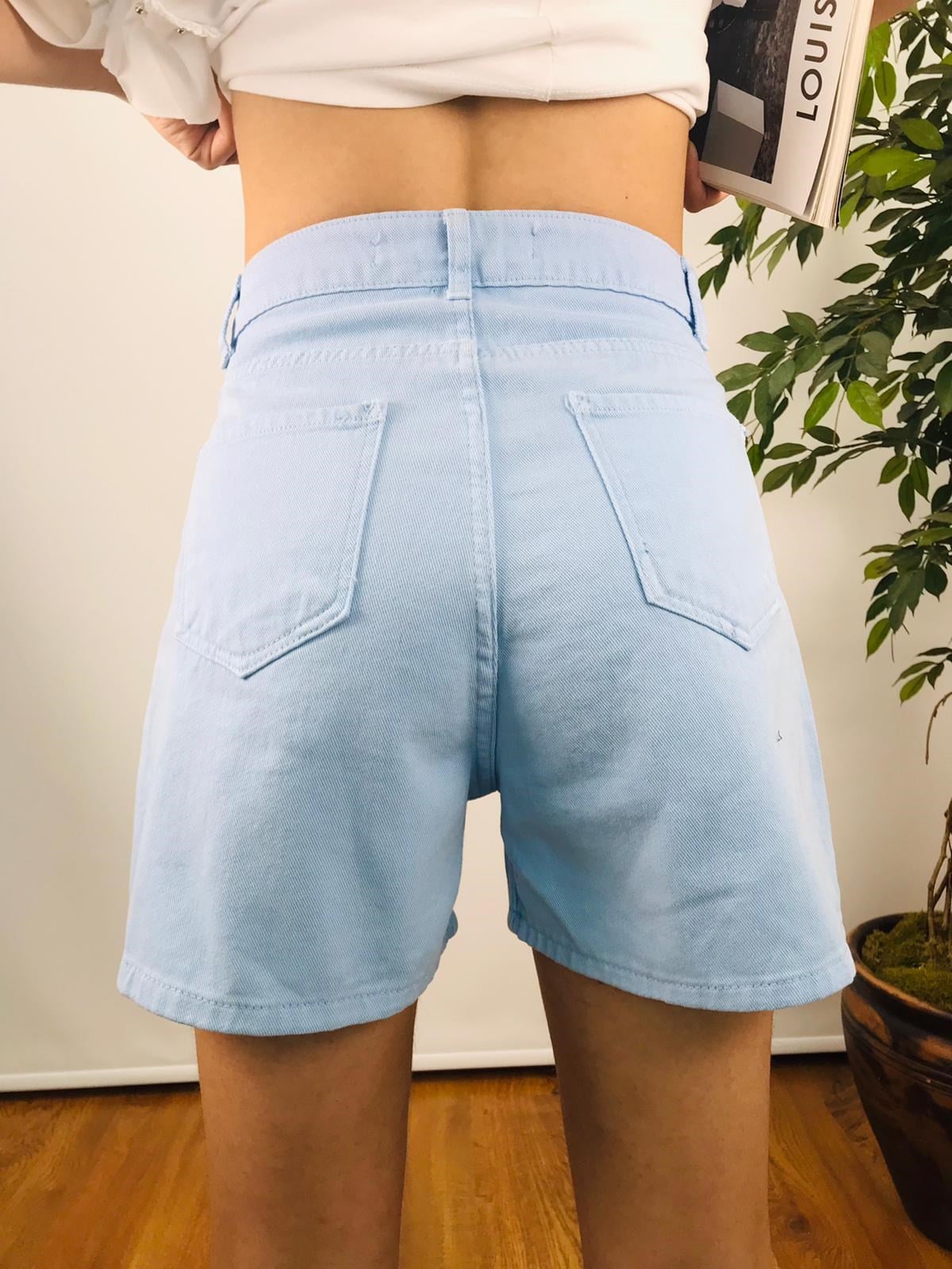 Parça Boyalı Şort 3630 Mavi