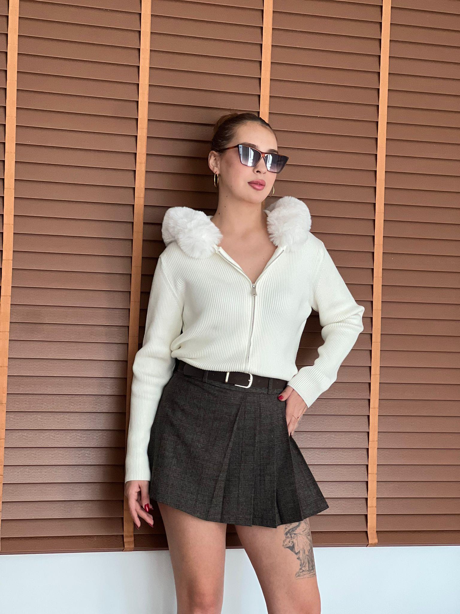 Piliseli Şort Etek 37210 Kahverengi