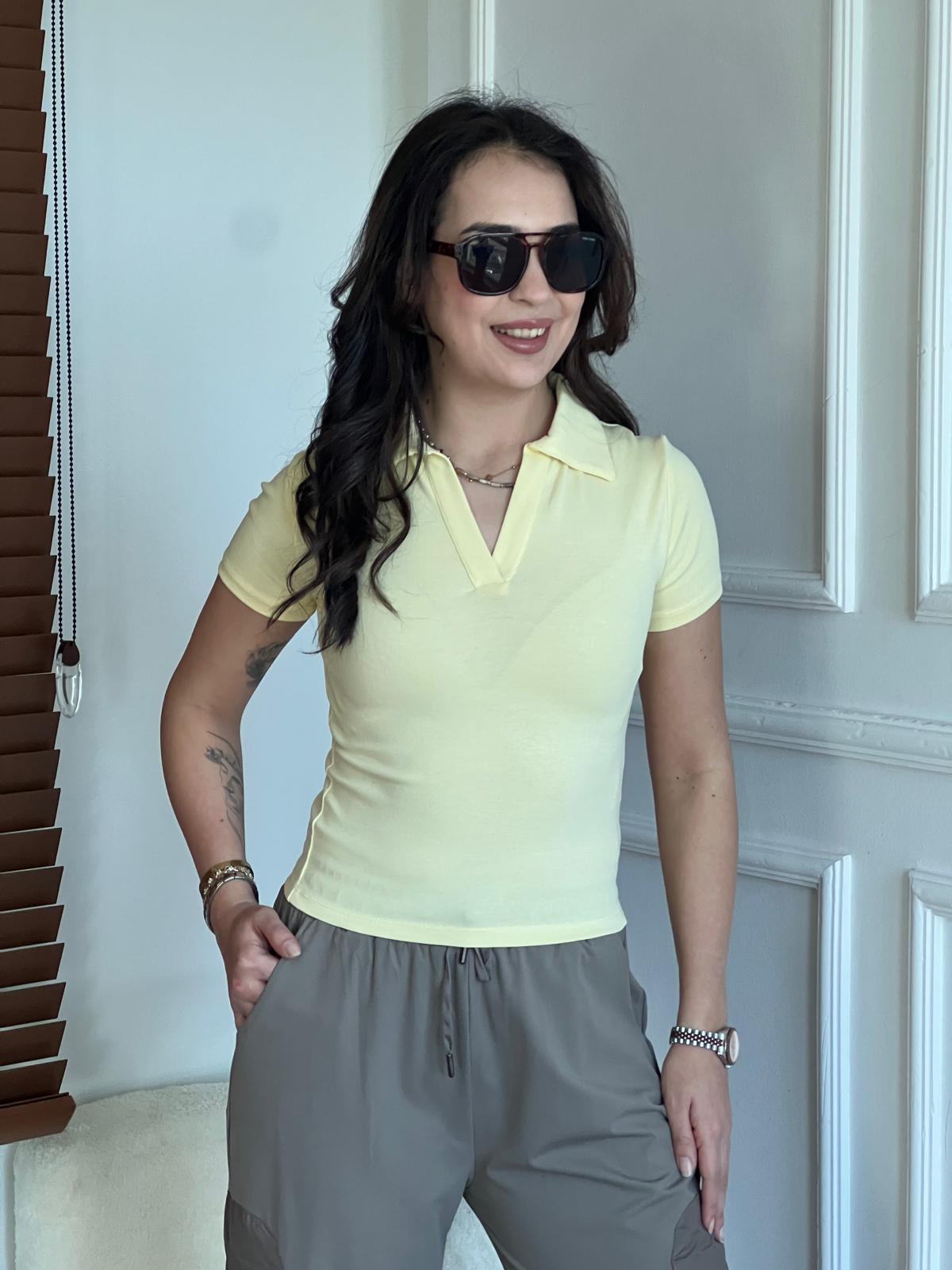 Polo Yaka Tshirt 240001 Açık Sarı