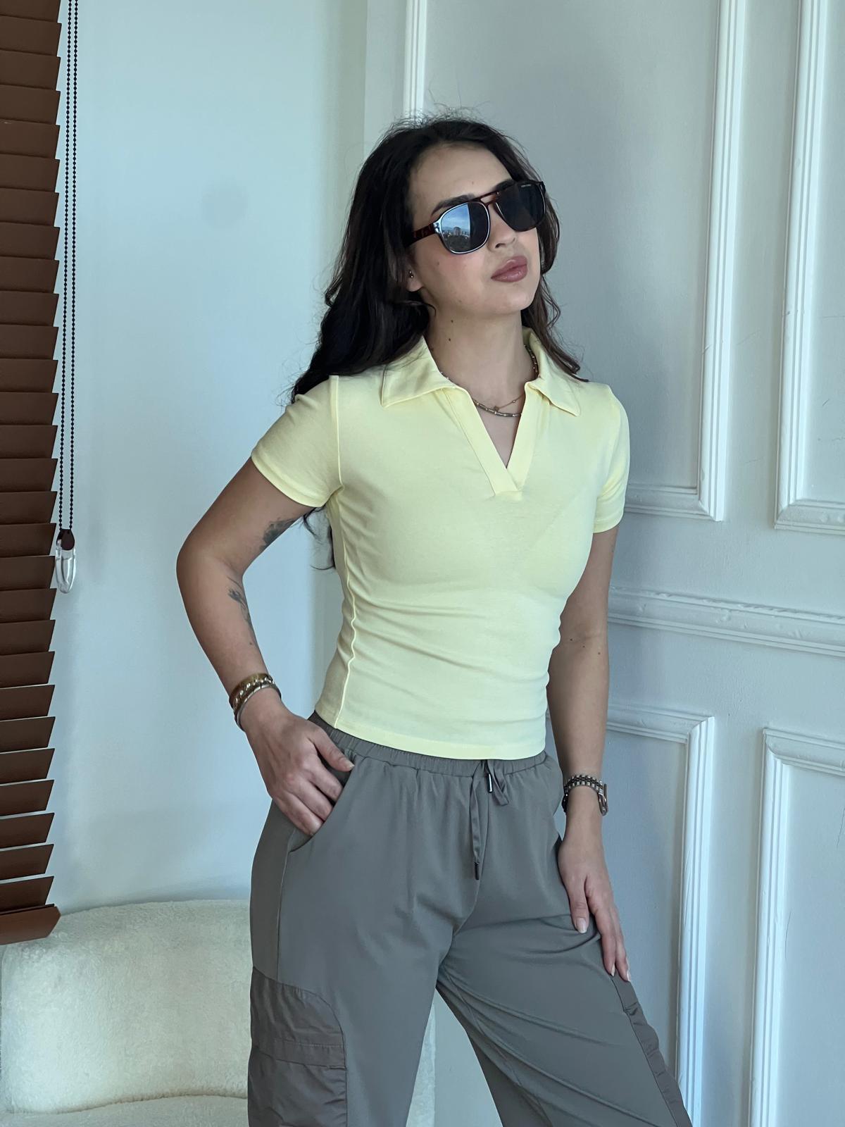 Polo Yaka Tshirt 240001 Açık Sarı