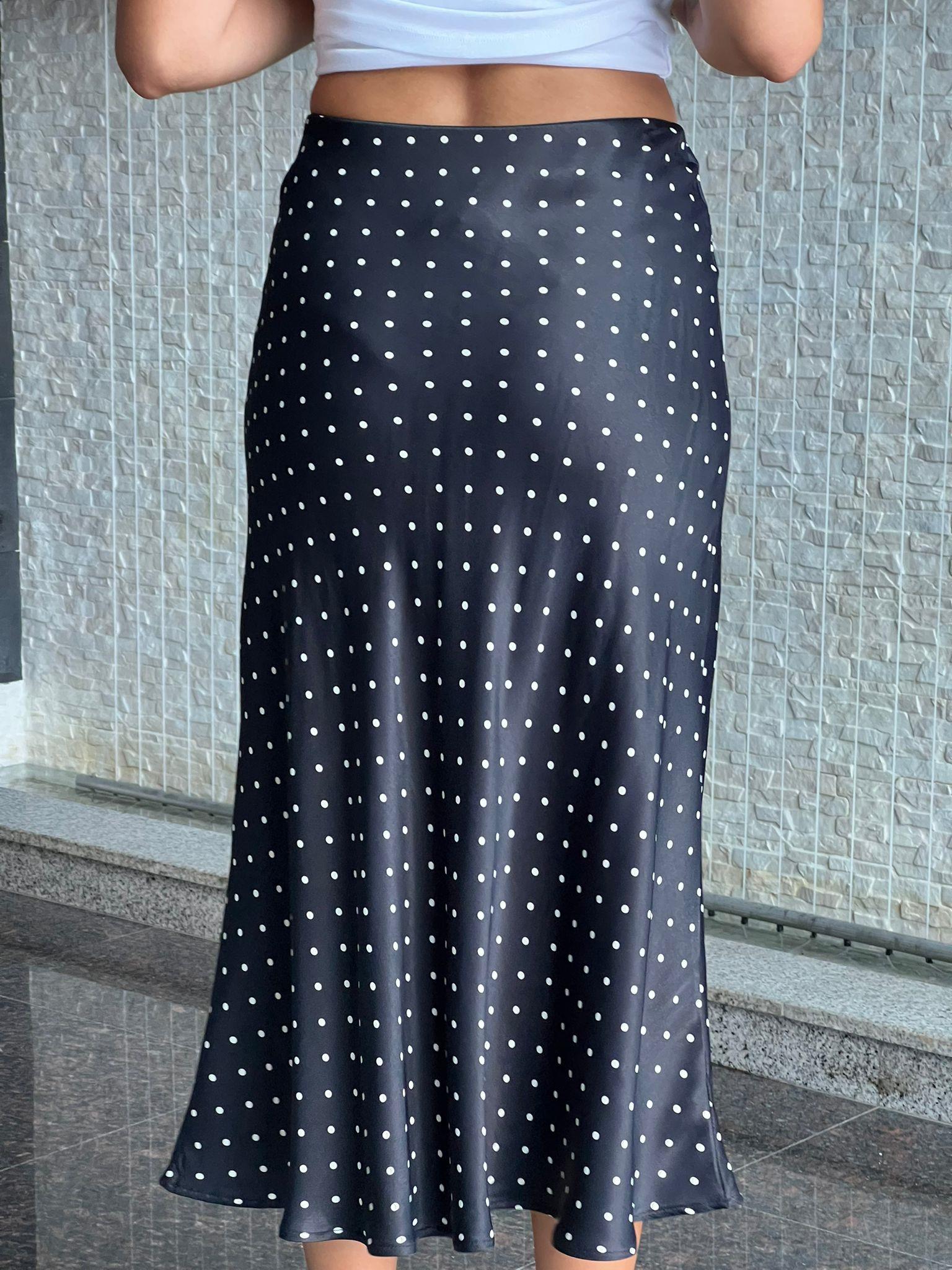 Puantiyeli Saten Etek 2517505 Siyah