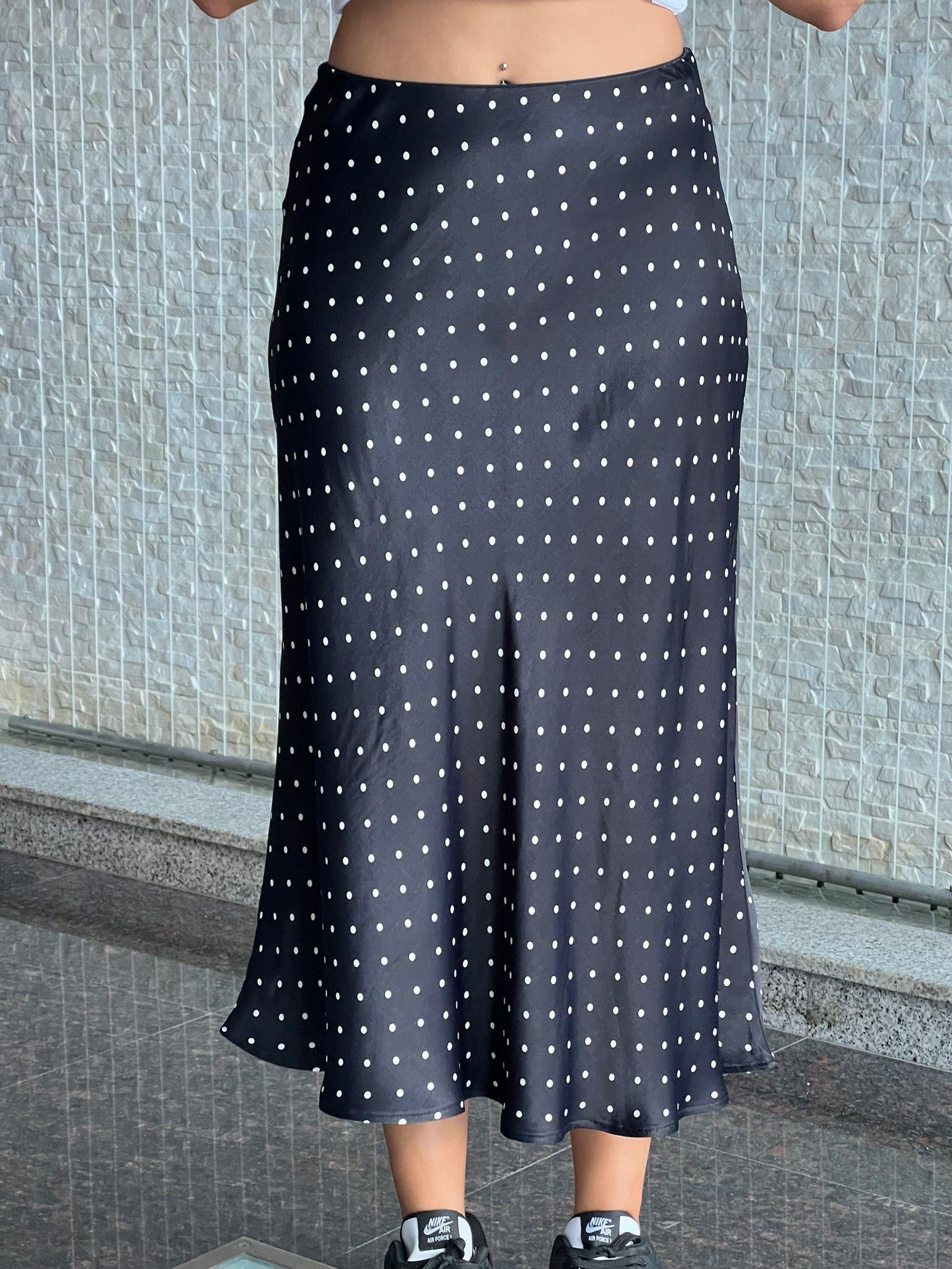 Puantiyeli Saten Etek 2517505 Siyah