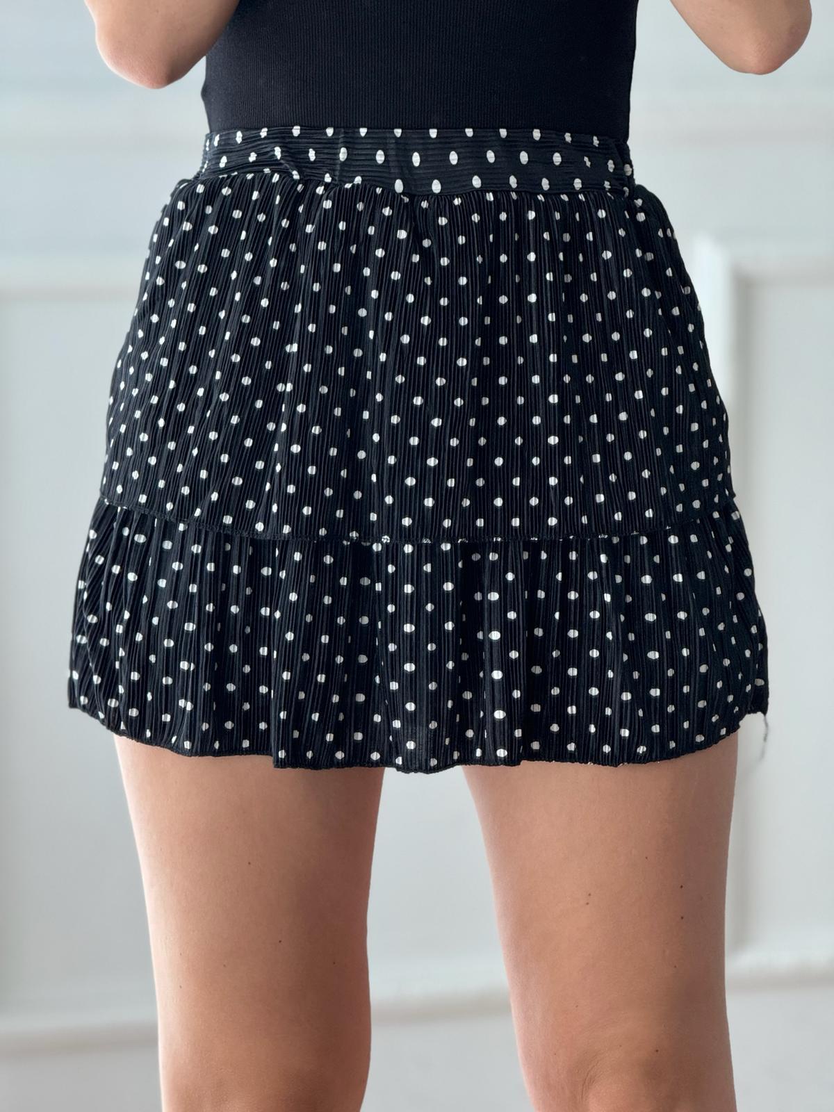 Puantiyeli Şort Etek 27826 Siyah