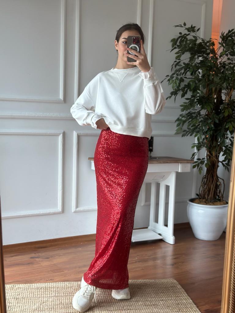 Pul Payet Etek 3682 Kırmızı