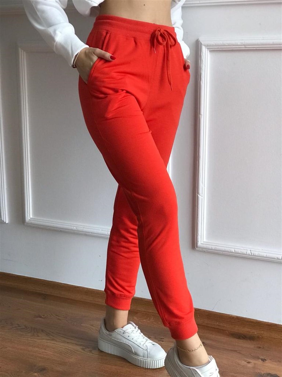 Ribanalı Eşofman 1003 Orange