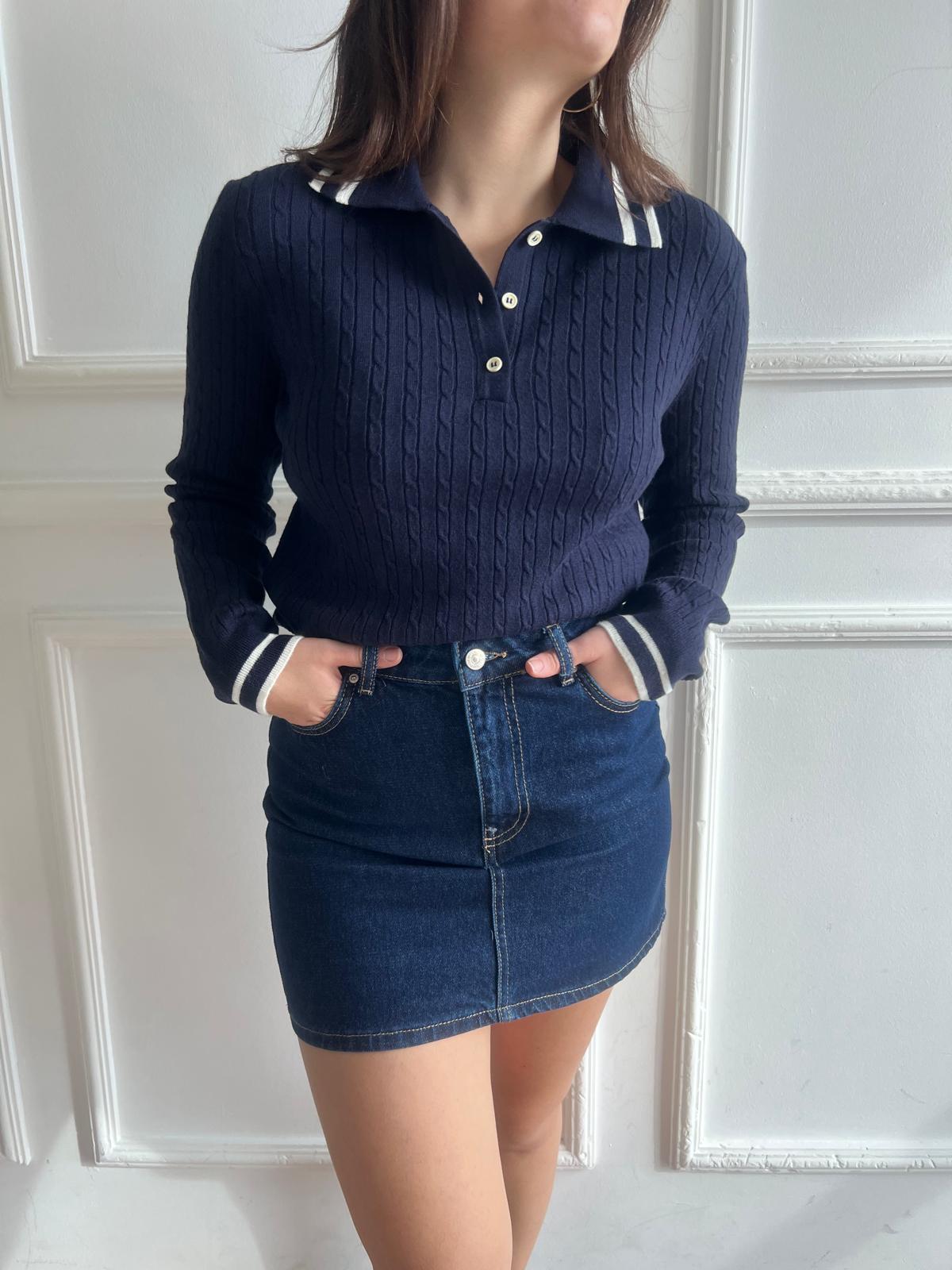 Rins Yıkama Kot Etek 80570 Lacivert