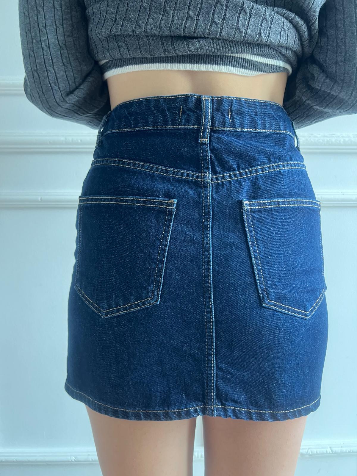 Rins Yıkama Kot Etek 80570 Lacivert