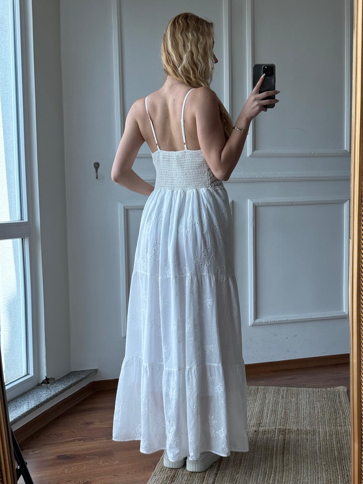 Robası Triko Askılı Elbise 24016 Ekru